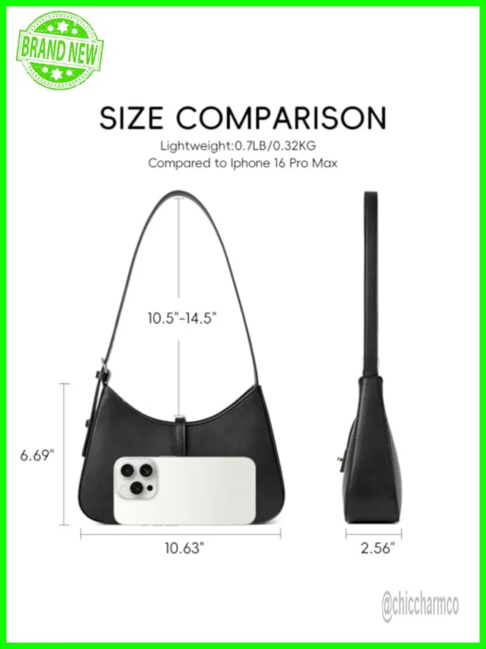Vegan Leather Hobo Shoulder Bag Crossbody Purse with Adjustable Strap